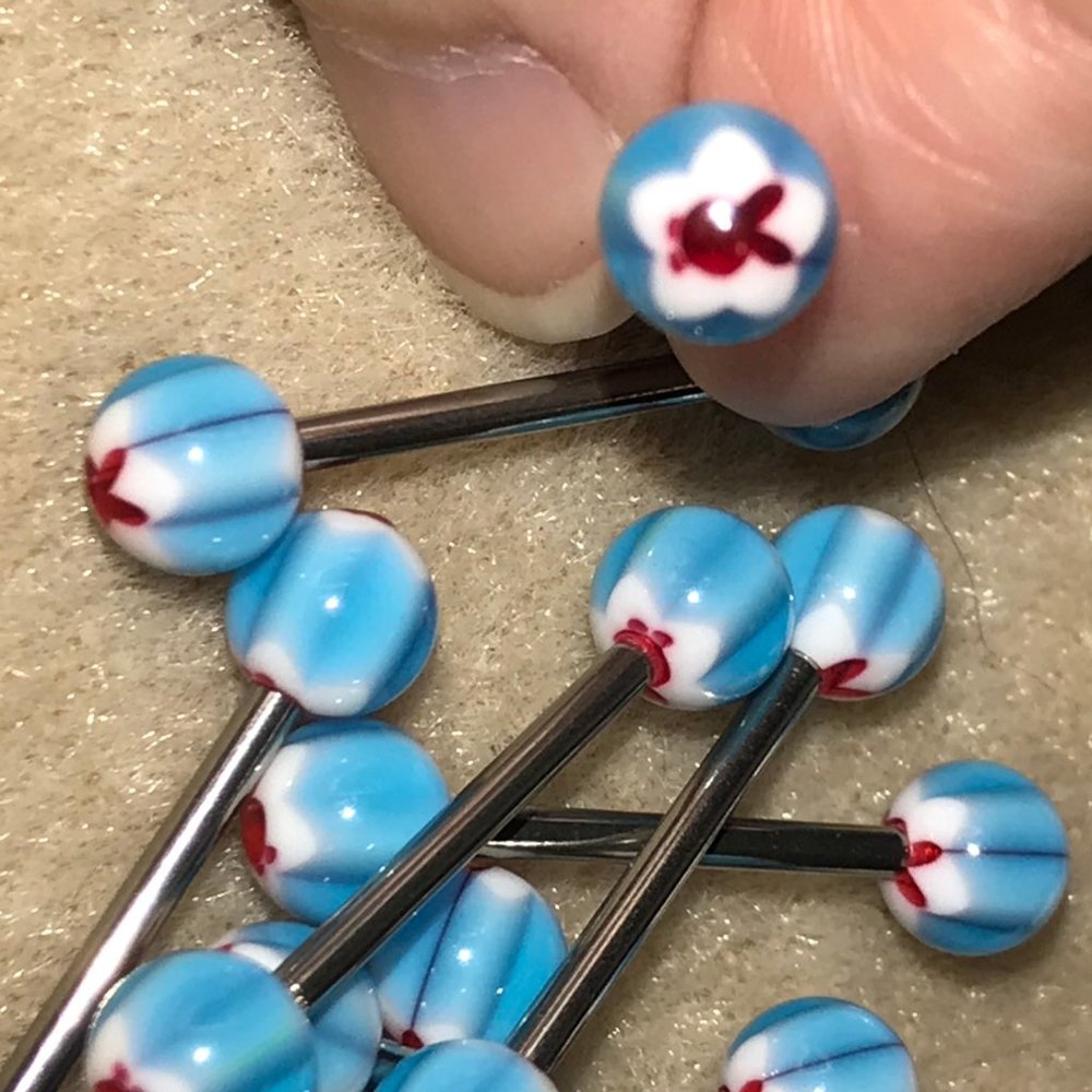 14 Gauge Blue Bunny Tongue Ring